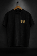 Royal Crest Acid Wash Oversized Streetwear T-Shirt – Black