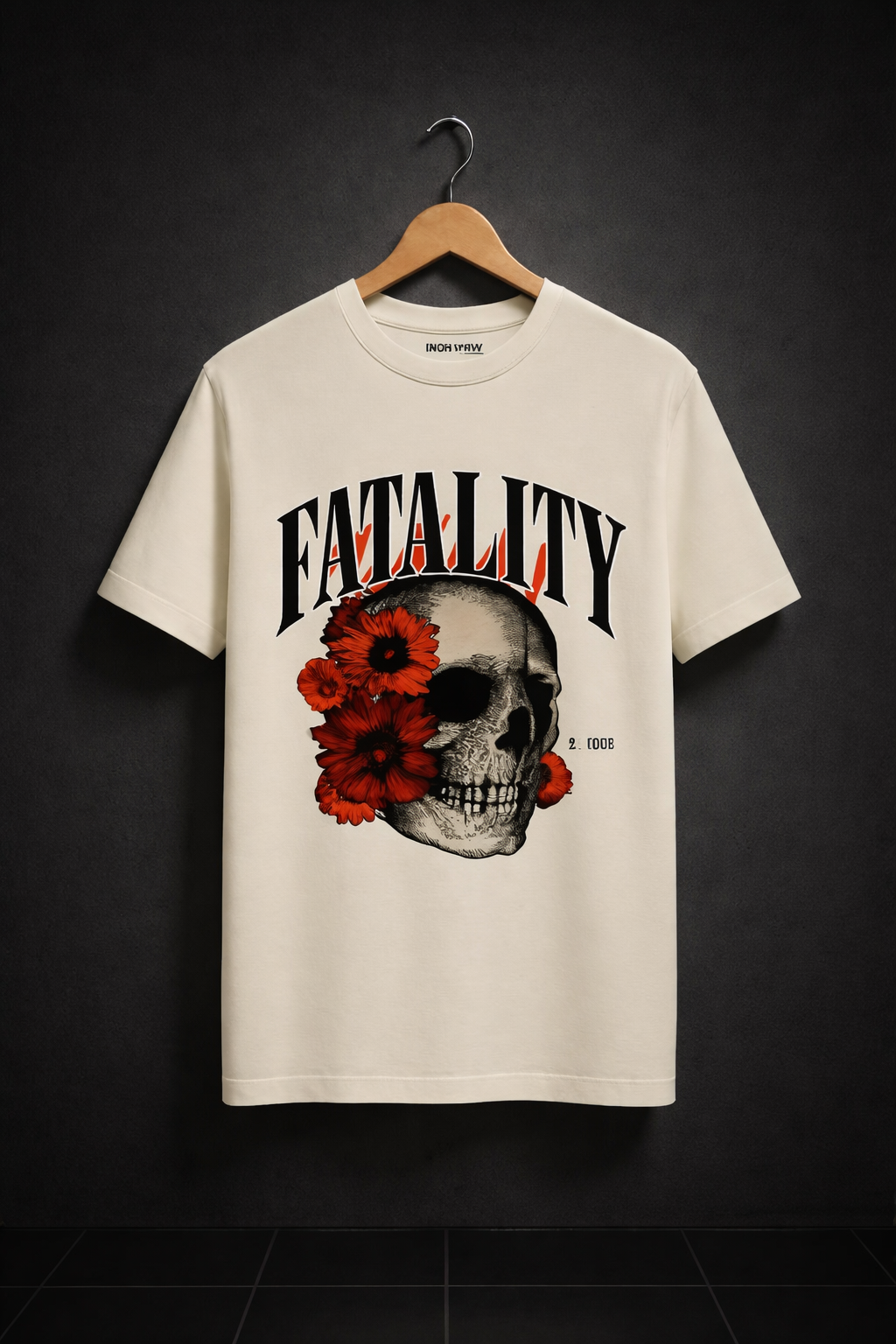 Fatality Skull Graphic Oversized Streetwear T-Shirt – Off White