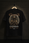 Chosen One Angel Graphic Acid Wash Oversized T-Shirt – Black