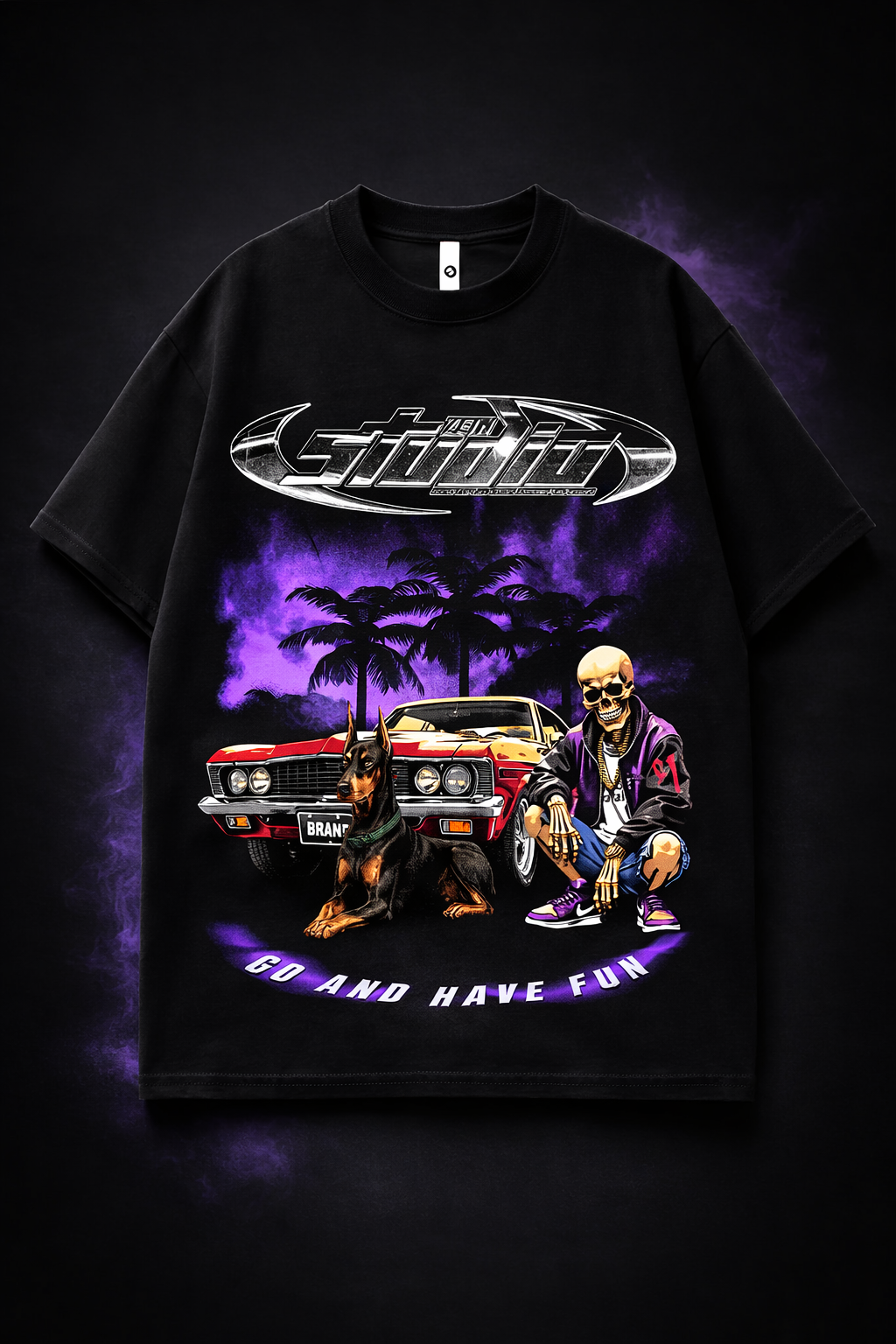Street Phantom Graphic Oversized T-Shirt – Black