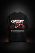 Concept Motorcycle Graphic Oversized T-Shirt – Black