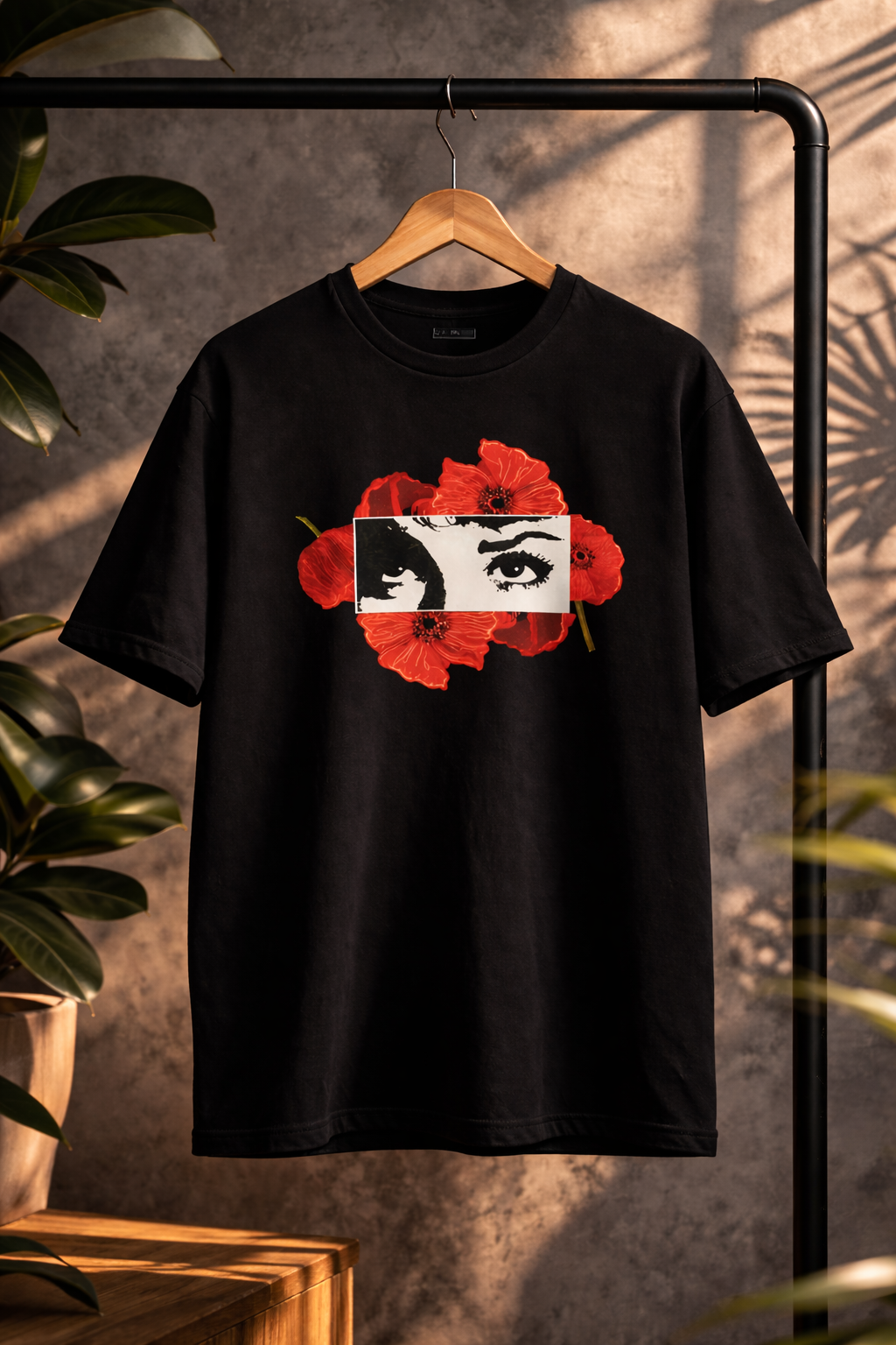 Scarlet Gaze Graphic Oversized T-Shirt – Black