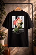 Beyond Yourself Floral Dove Graphic Oversized T-Shirt for Men | Premium 100% Cotton Streetwear Tee