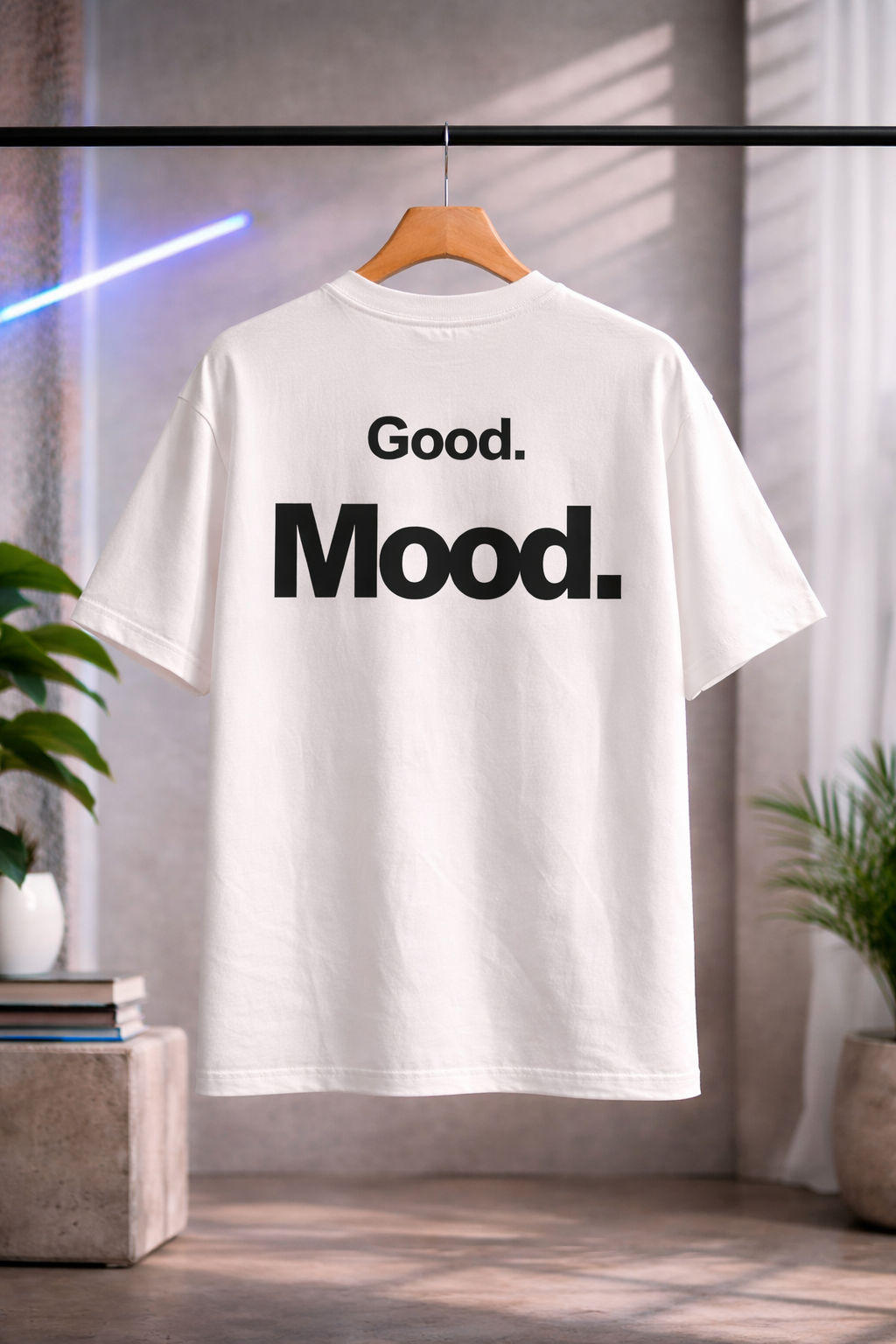 Good Mood Typography Oversized T-Shirt for Men | Premium 100% Cotton Minimal Streetwear Tee