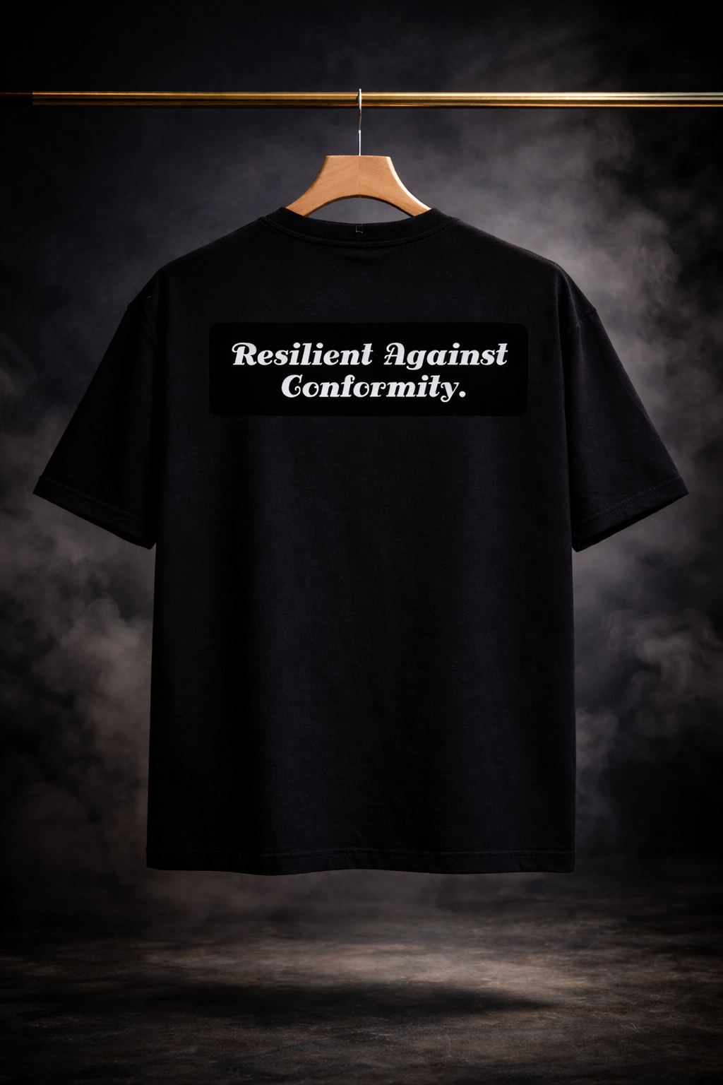 Resilient Against Conformity Typography Oversized T-Shirt for Men | Premium 100% Cotton Minimal Streetwear Tee