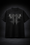 Twin Dragon Gothic Graphic Oversized T-Shirt for Men | Premium 100% Cotton Streetwear Tee
