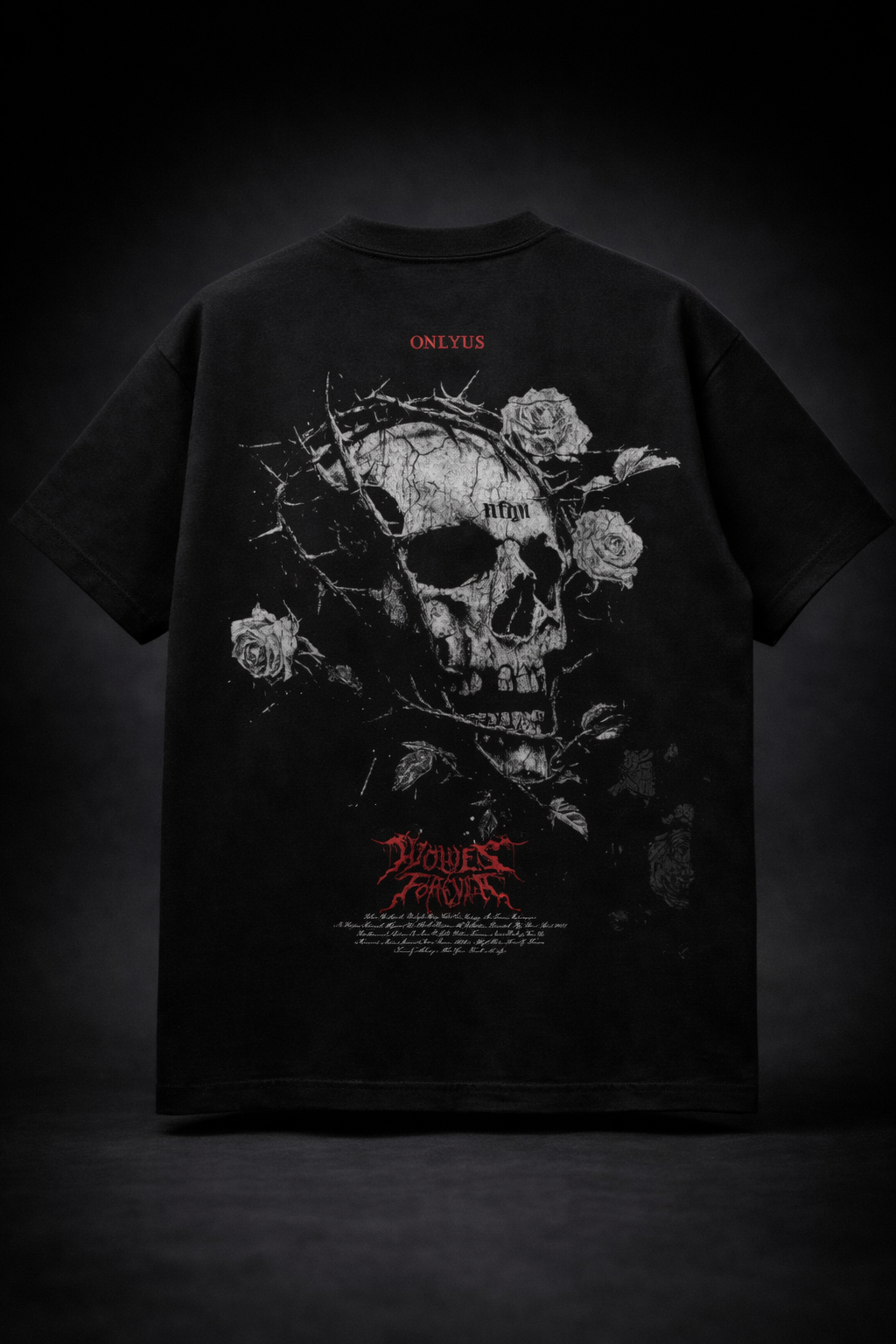 Thorns of Survival Skull Graphic Oversized T-Shirt for Men | Premium 100% Cotton Streetwear Tee
