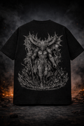 Infernal Demon Warrior Graphic Oversized T-Shirt for Men | Premium 100% Cotton Streetwear Tee