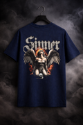 Sinner Angel Graphic Oversized T-Shirt for Men | Premium 100% Cotton Gothic Streetwear Tee
