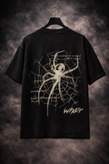 Spider Web Graphic Oversized T-Shirt for Men | Premium 100% Cotton Gothic Streetwear Tee