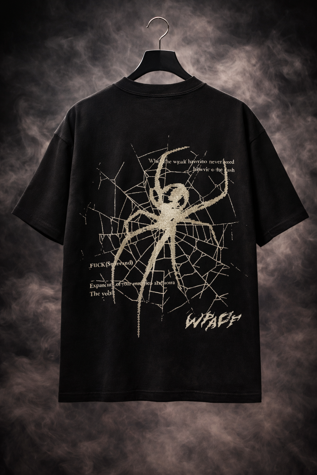 Spider Web Graphic Oversized T-Shirt for Men | Premium 100% Cotton Gothic Streetwear Tee