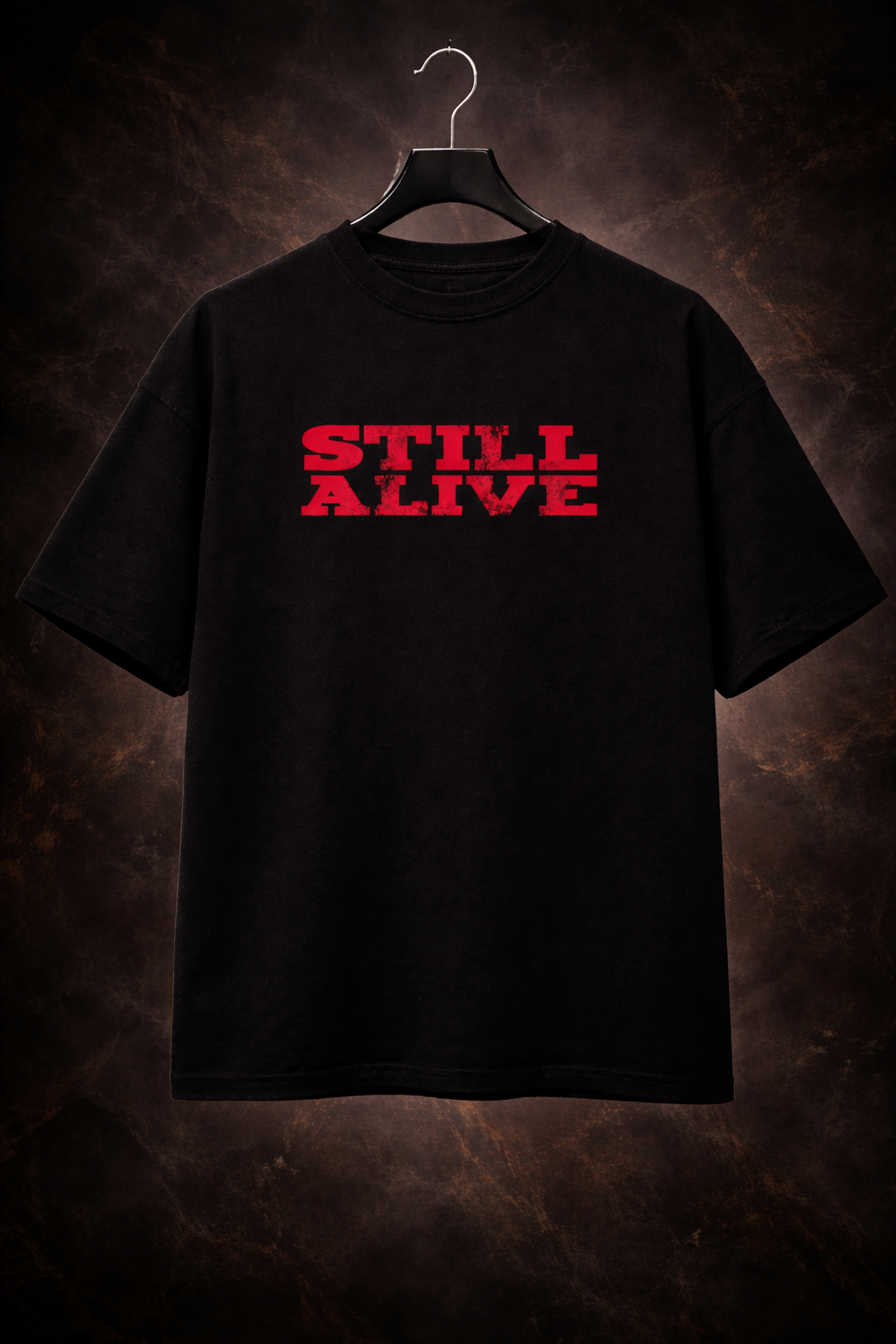 Still Alive Graphic Oversized T-Shirt for Men | Premium 100% Cotton Minimal Streetwear Tee