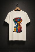 Abstract Palette Minimal Oversized Streetwear T-Shirt – Off White