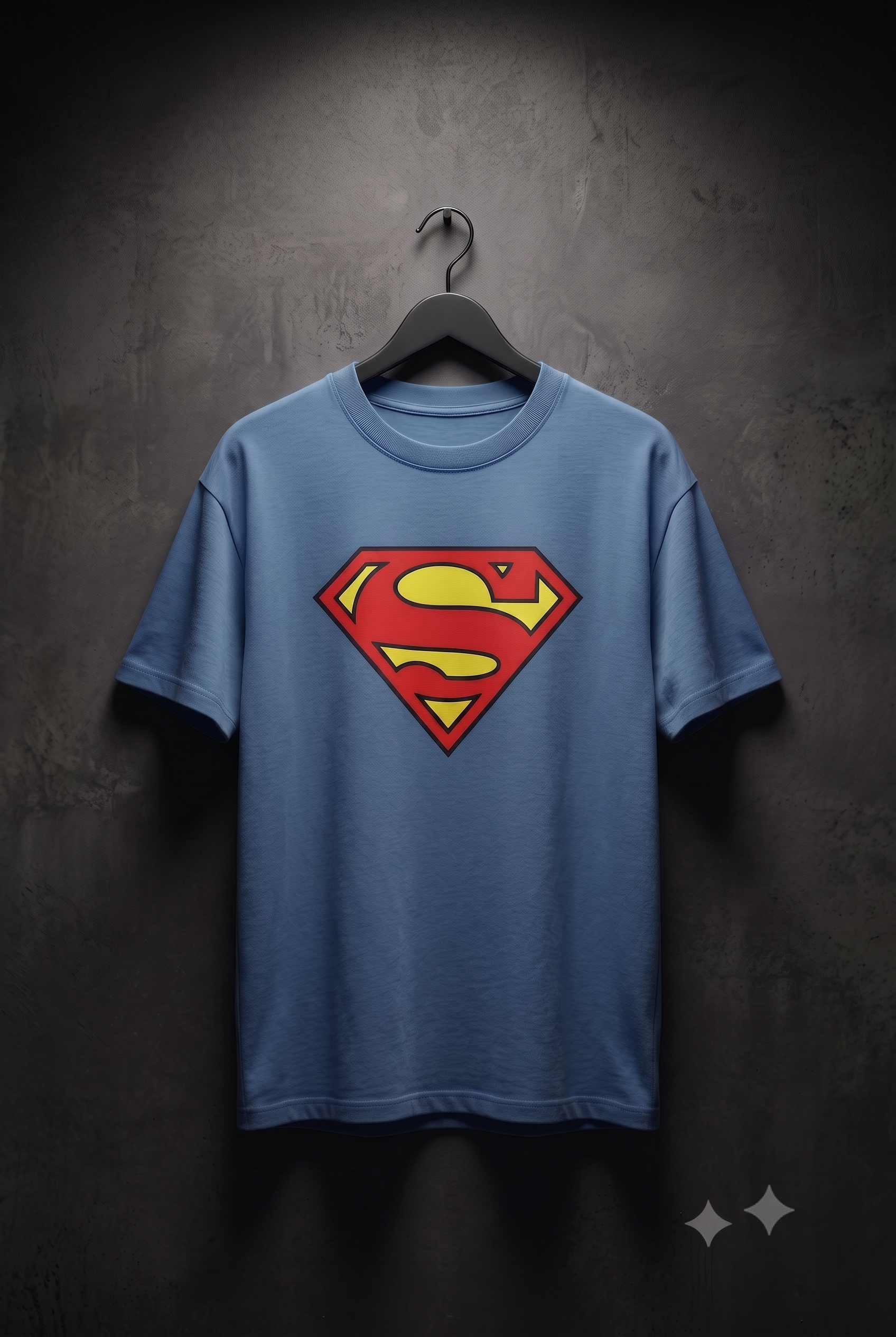 Vintage Shield Graphic Heavyweight Tee — Slate Blue