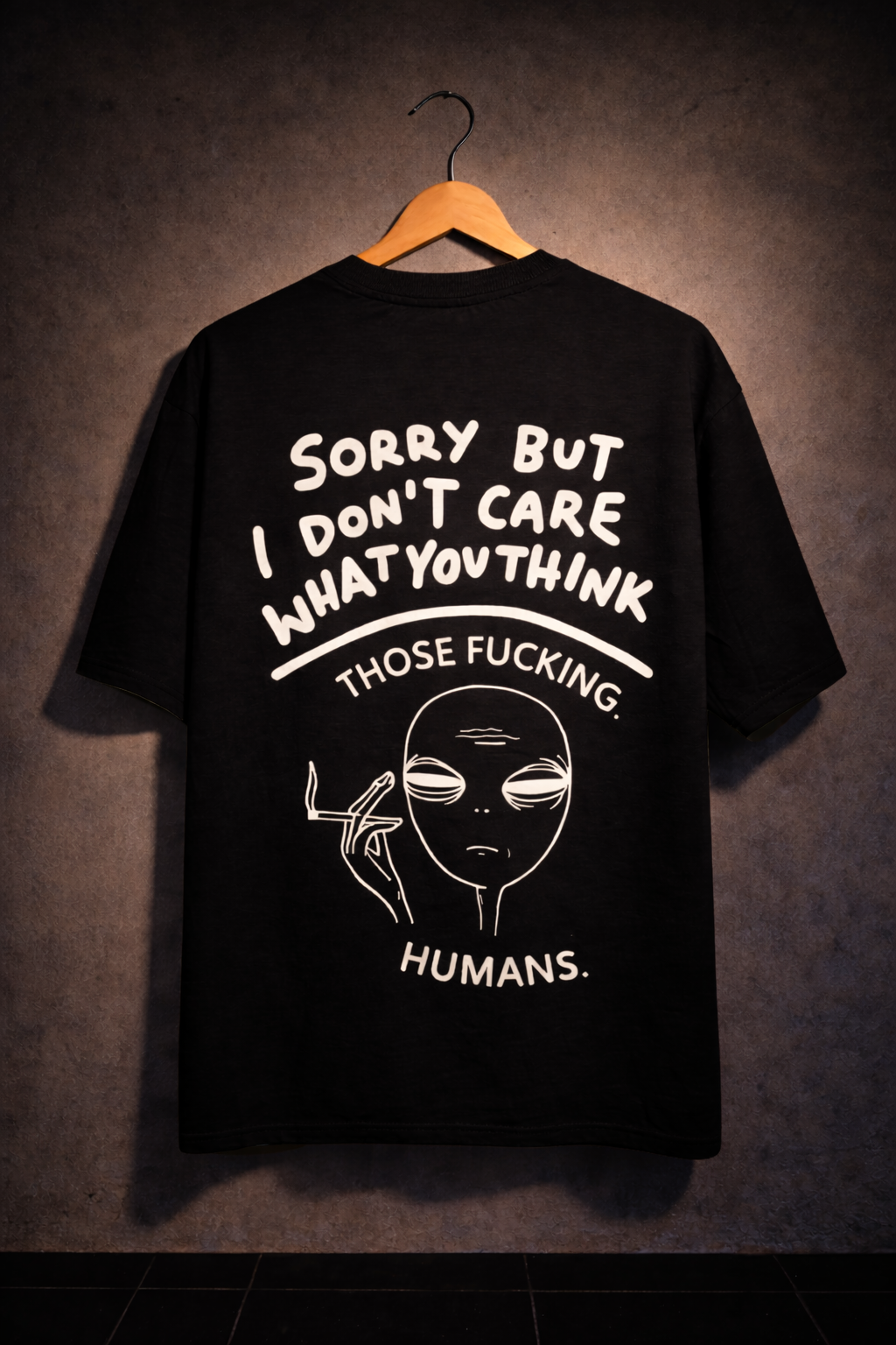 Alien Attitude Graphic Oversized Streetwear T-Shirt – Black